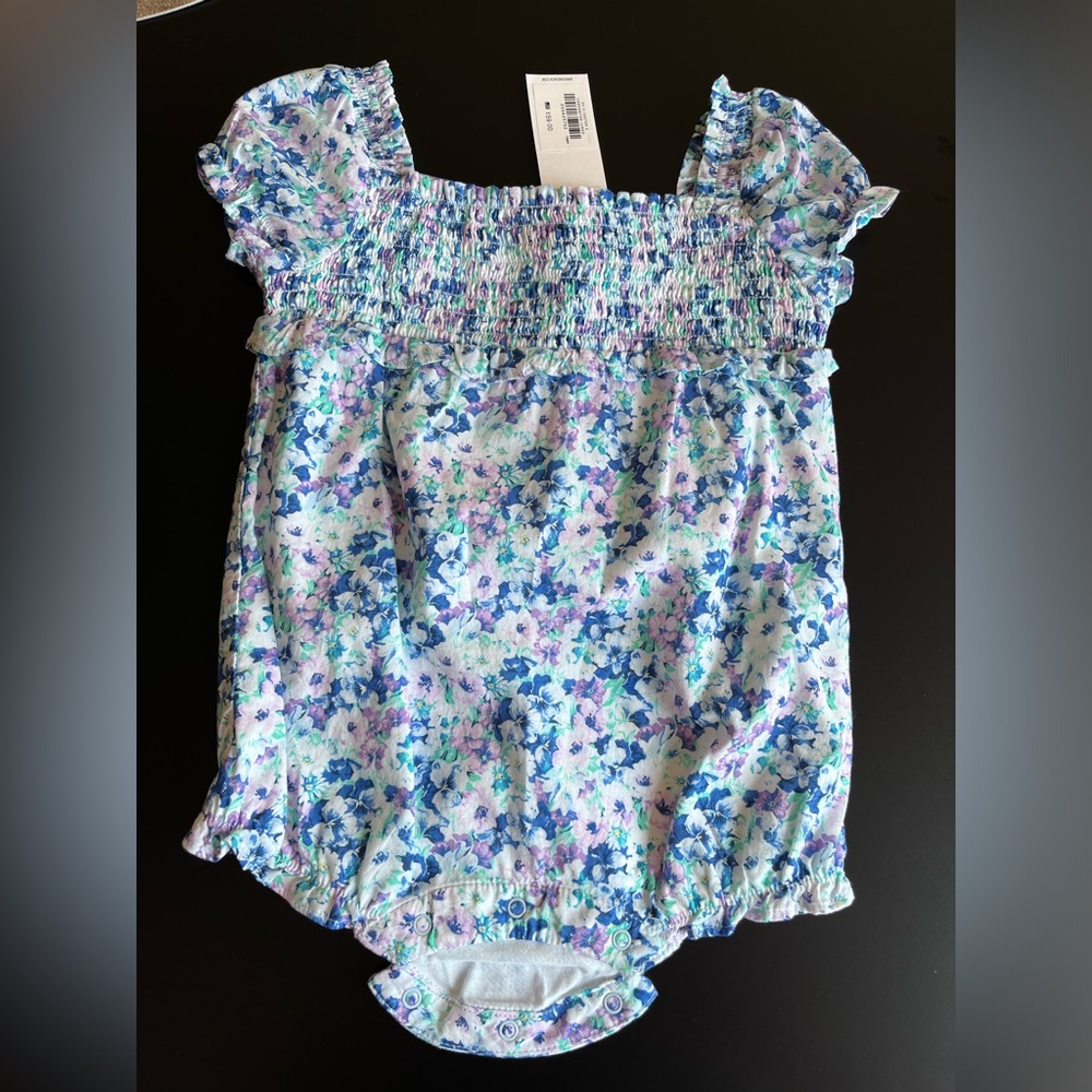 Janie & Jack - the lily smocked baby romper
